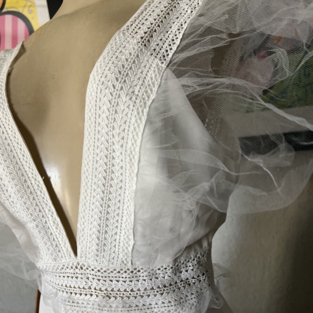 White maxi dress bachelorette bride bridal size small - Picture 6 of 7